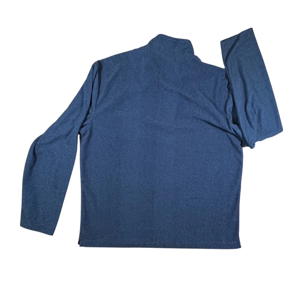 Crown‎ & Ivy Quarter Zip Pullover Mens XL Blue Heathered Fleece Preppy Coastal
